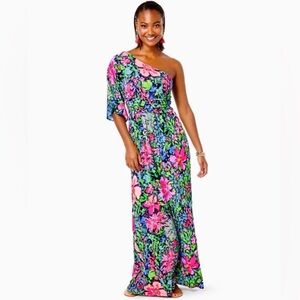 NWOT Lilly Pulitzer Niki Maxi Dress Festive Fantasy - L